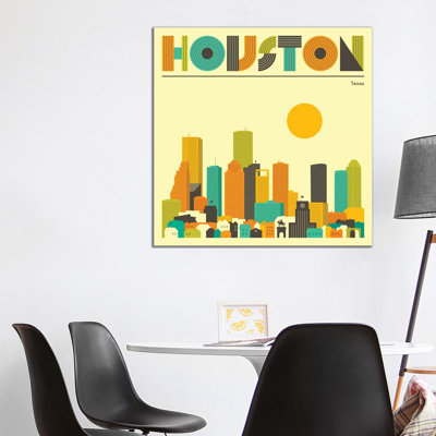 Houston Skyline II by Jazzberry Blue - Wrapped Canvas Print