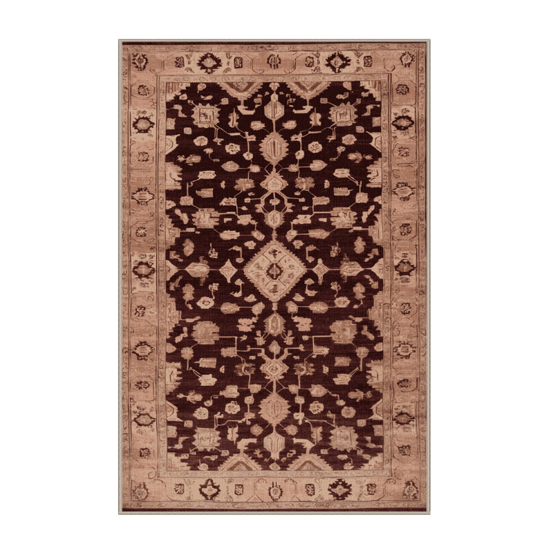 Tapis brun lavable à la machine, Rectangle 6 pi x 9 pi