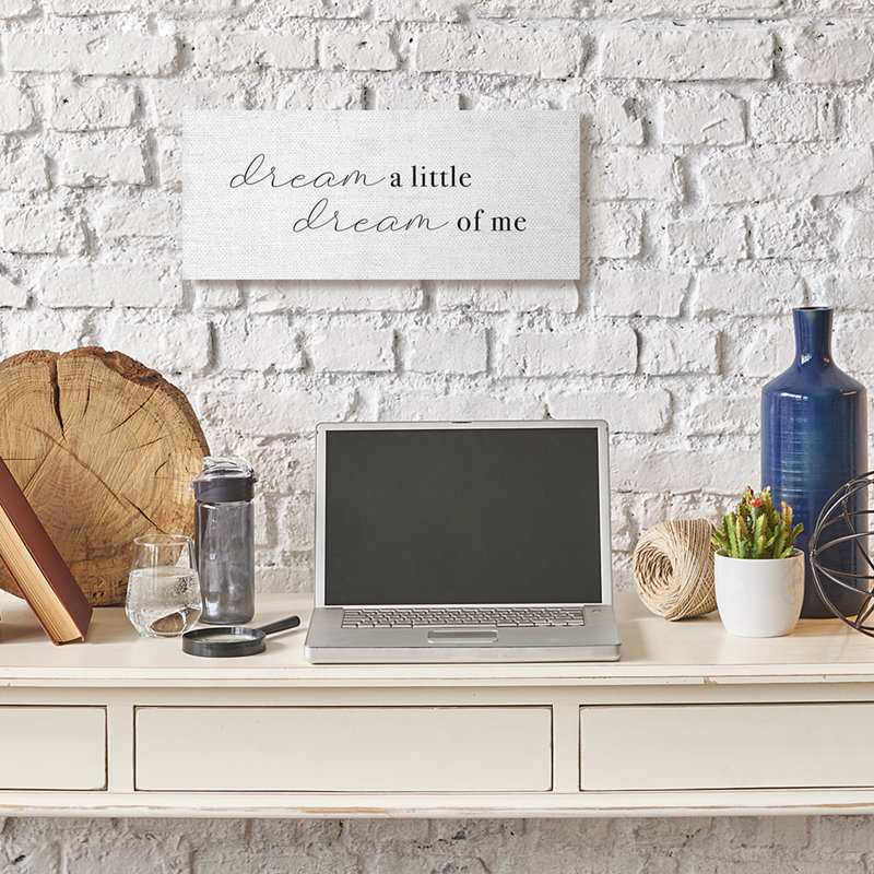 Rêve de moi, phrase romantique, charme rustique simple, Toile tendue, H 10 po x l 24 po