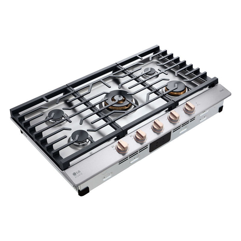 36" Natural Gas Cooktop with 5 Burners, Essence White