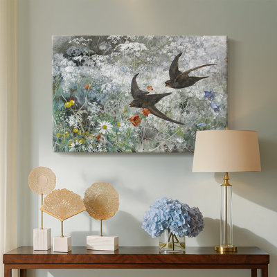 Swallows in a Summer Landscape-Bruno Liljefors-Gallery Wrapped Canvas-1886