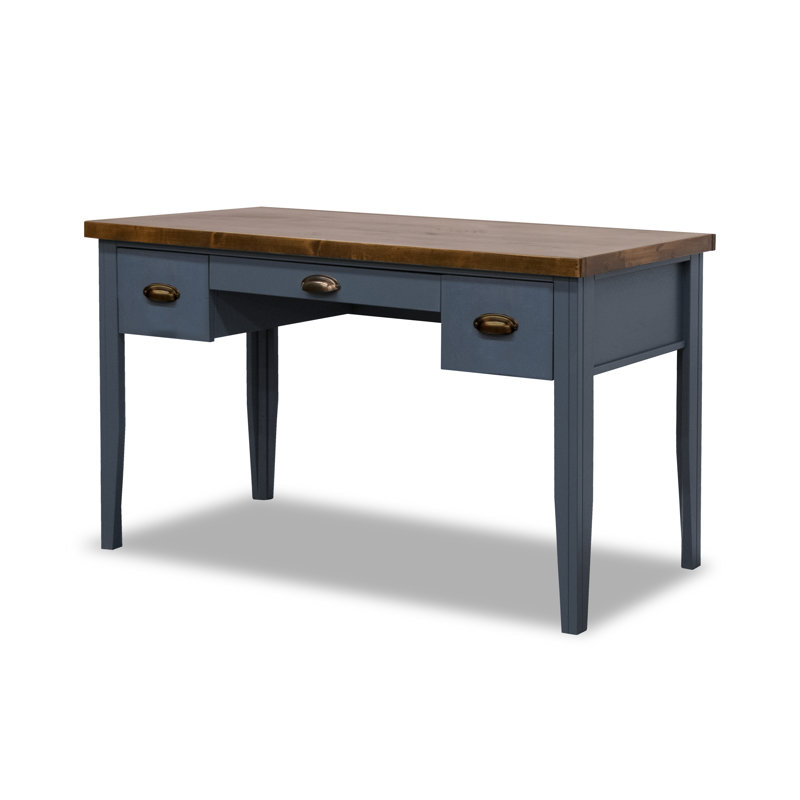Bureau d'écriture Brixham de 53 po, sans assemblage requis, Denim / whisky