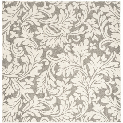 Ammundsen Floral Dark Gray/Beige Area Rug