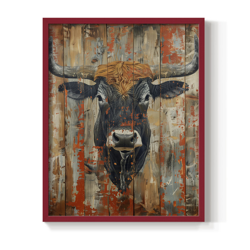 "ANIMALS Series DVII", H 21 po x l 17 po, Rouge