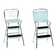 Stylaire Steel Retro Chair + Step Stool with Flip-Up Vinyl Seat