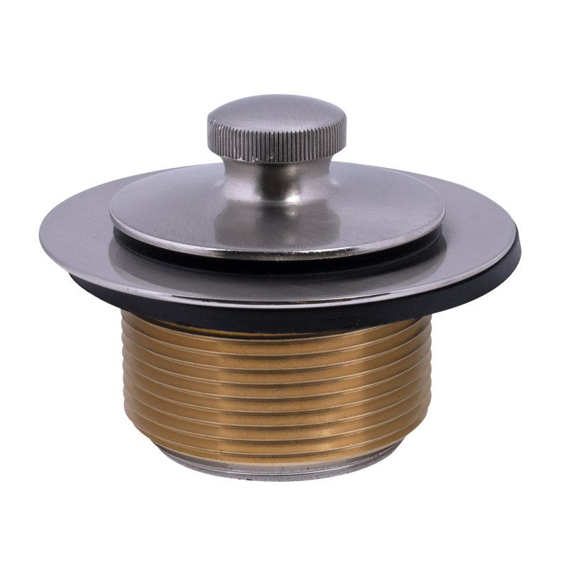 Drain Stopper Tub Drain with Overflow, Brushed Nickel