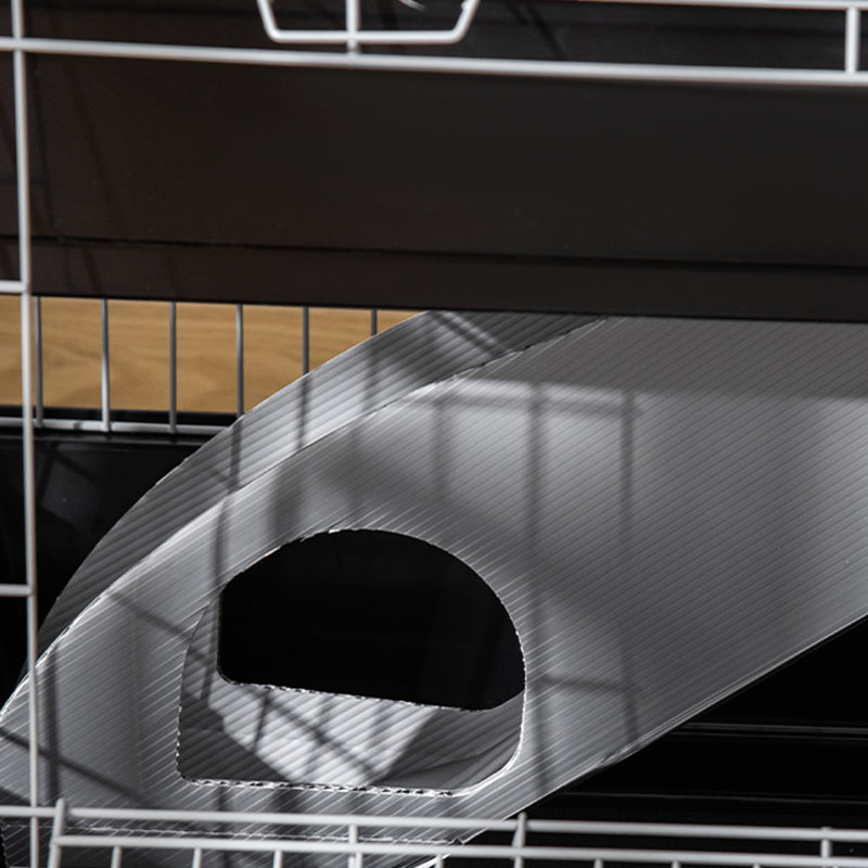 2 petites cages pour animaux en métal - Abri noir avec design fonctionnel