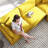 112" L Shaped Modern Sofa Modular Sectional Cloud Couch With Ottoman, 4-Seat Chenille Deep Seat Sofa With Pillow For Living Room-703610246