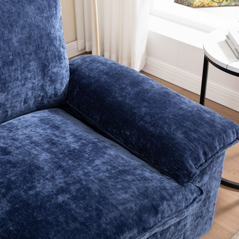 Elanora 122"W Spacious Sectional Sofa With Dual-Layer Cushions & Ottomans, Blue