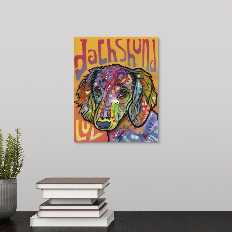 « teckel love », reproduction, Toile, H 20 po x l 16 po x P 1,5 po