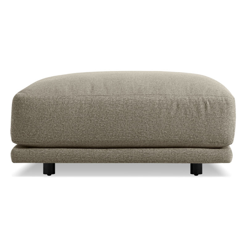 Sunday Upholstered Ottoman, Sanford Black Crossweave