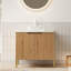 Meuble-lavabo simple avec plateau en pierre frittée