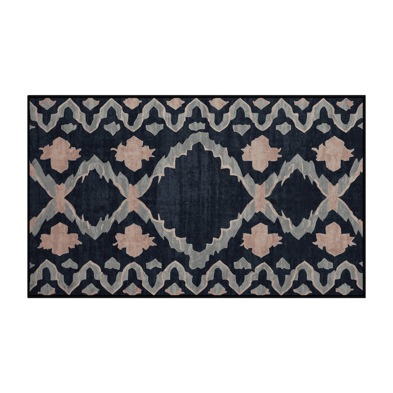 Machine Washable Gray Area Rug, Rectangle 5' x 7'