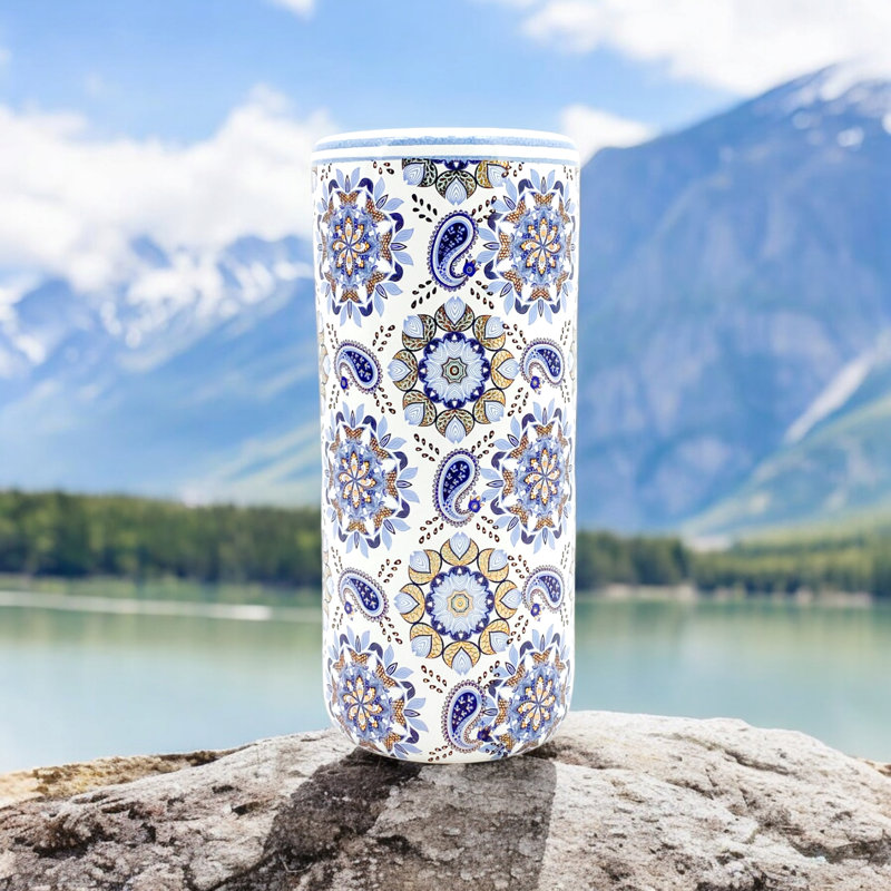 Bethsheba Ceramic Freestanding Umbrella Stand  | Hand Finished Distressed Multicolour Glaze Decorative Entryway Accent