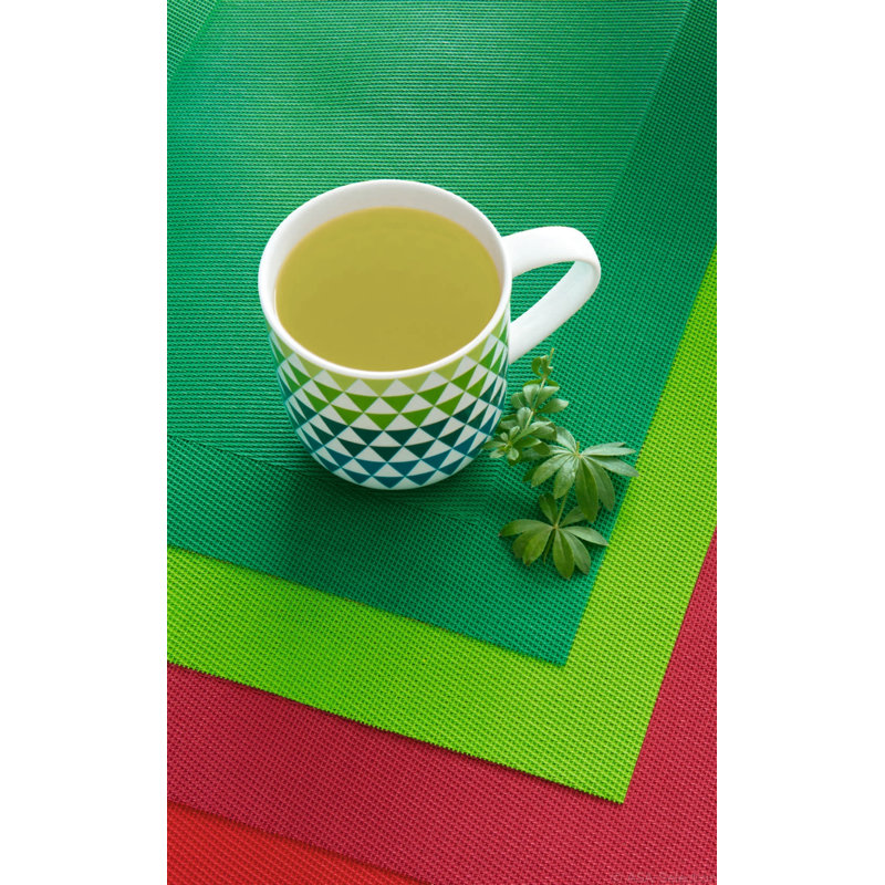 Ensemble de 4 napperons rectangulaires en vinyle, Rouge pomme grenade