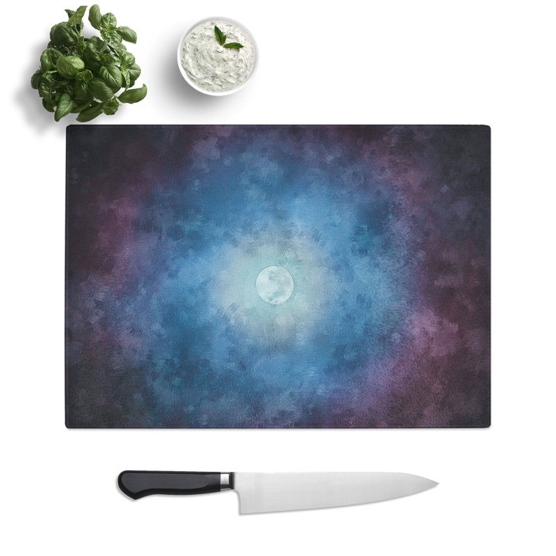 Tempered Glass Moon in the Sky Chopping Board, 20 cm x 28.5 cm