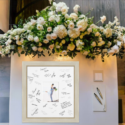 Parthenon Signature Mat Picture Frame, Photo Frame Wedding Guest Book Alternative, Autograph Picture Mat for Signature Board, Wedding Celebrations Graduations Support Encouragement or Retirement