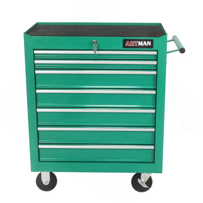 Chariot à outils multifonctionnel avec 7 roulettes - Vert