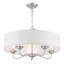 Lustre tambour 5 lumières à abat-jour Lamotte-1574297289