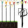 4 Pcs String Light Hook Poles with Superior Stability 5-Pronged Base, Waterproof Multiple Sections Ground Support Bracket, Patio Banner Lantern Hanging Stand, Banner Lantern Hanging Support