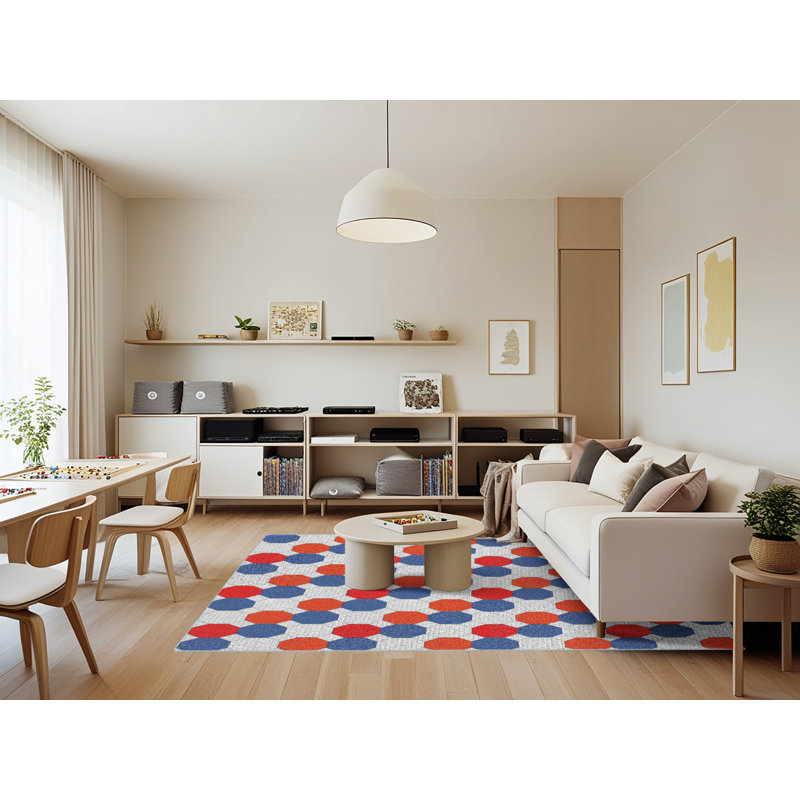 Geometric Indoor Rug, Rectangle 7' x 9'