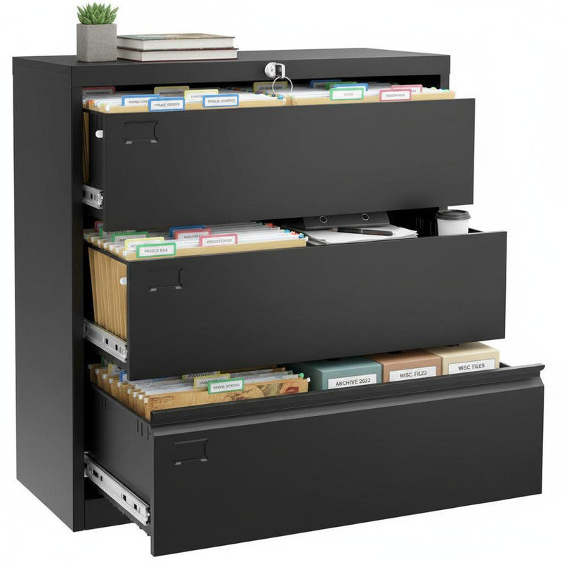 87.9cm Wide 3 -Drawer Steel File Cabinet