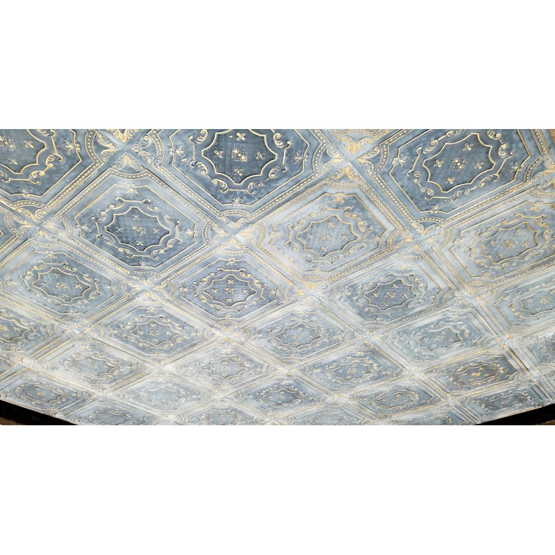 Paire de tuiles de plafond en PVC, encastrées, en or fumé, paquet de 10 (40 pieds carrés)