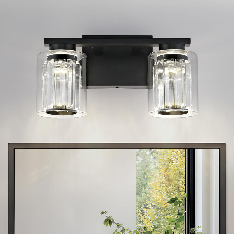 Luminaire de meuble-lavabo moderne en cristal avec température de couleur DEL réglable, applique murale écoénergétique pour la salle de bain et au-delà