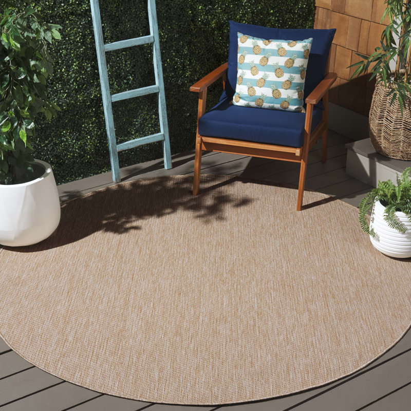 Tapis performance de couleur unie Beach House, Rond 6 pi 7 po