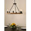 Lustre de style rustique industriel en forme de roue de chariot 50 pouces 16 lumières, îlot de cuisine rond, finition noire-409813981-439129486