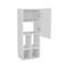 Armoire de salle de bain murale blanche avec porte et 4 tablettes ouvertes blanches