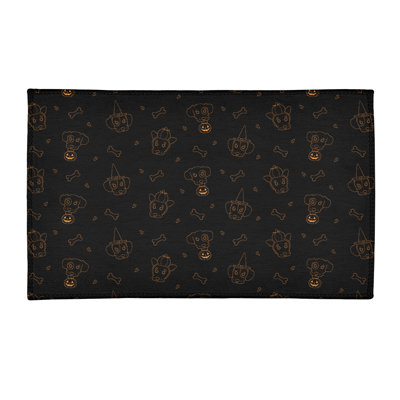 Tapis de zone noir/orange fait main
