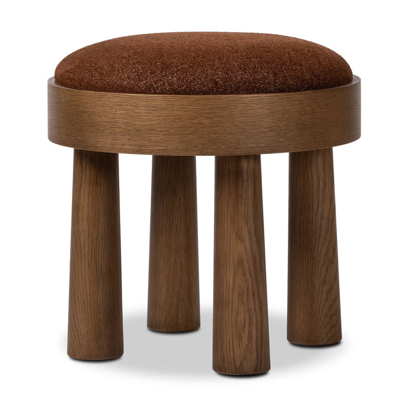 Tabouret d'appoint en bois massif Amren, Crypton Wayfarer Sienna, Chêne chaud