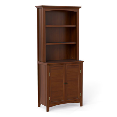 Bibliothèque en bois massif multi-profondeur avec portes Harvin