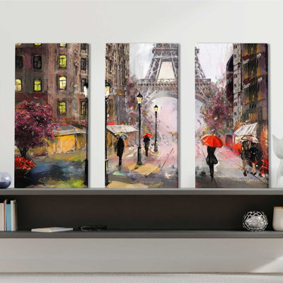 "Paris", ensemble de 3 impressions sur toile