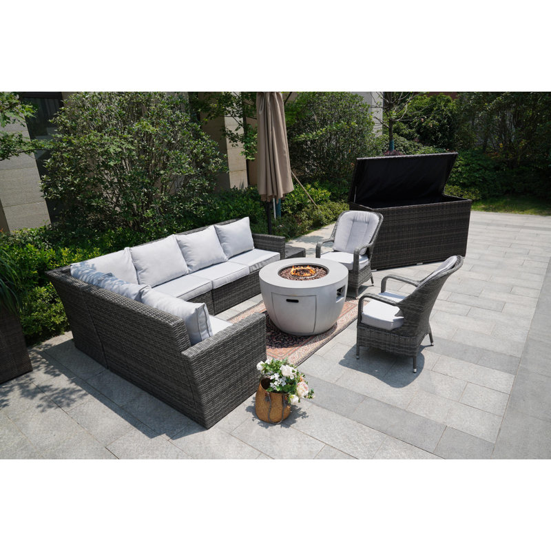 Algird 8 - Person Patio Conversation Set with Cushions