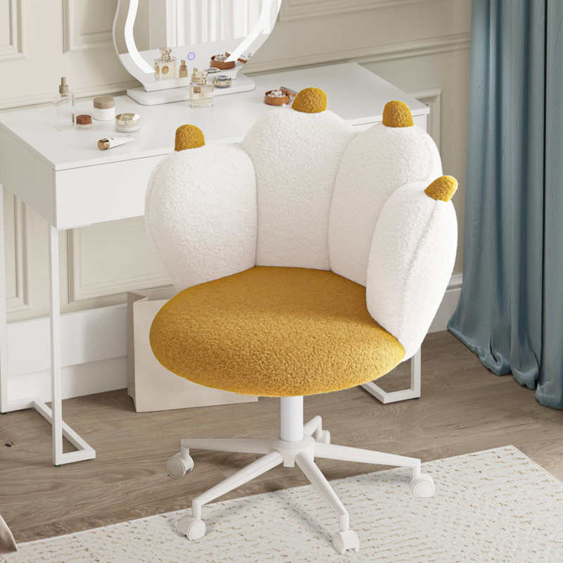 Office Chair, White/Yellow