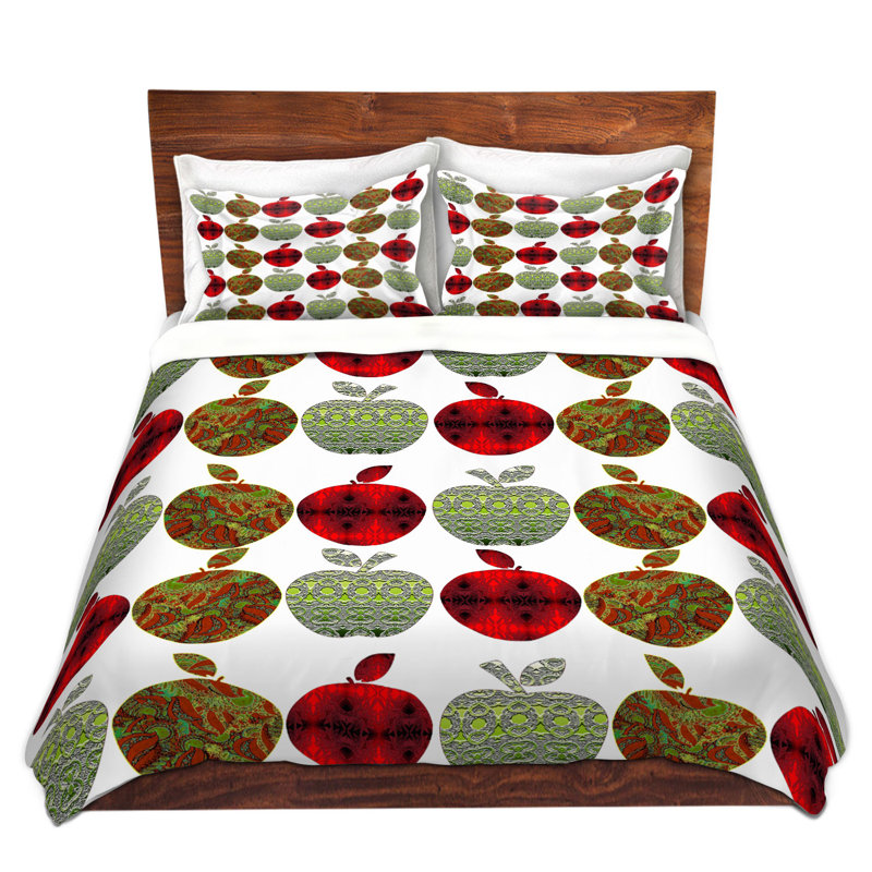 Ensemble de housse de couette de pommes de ferme, 1 housse + 2 taies très grand lit