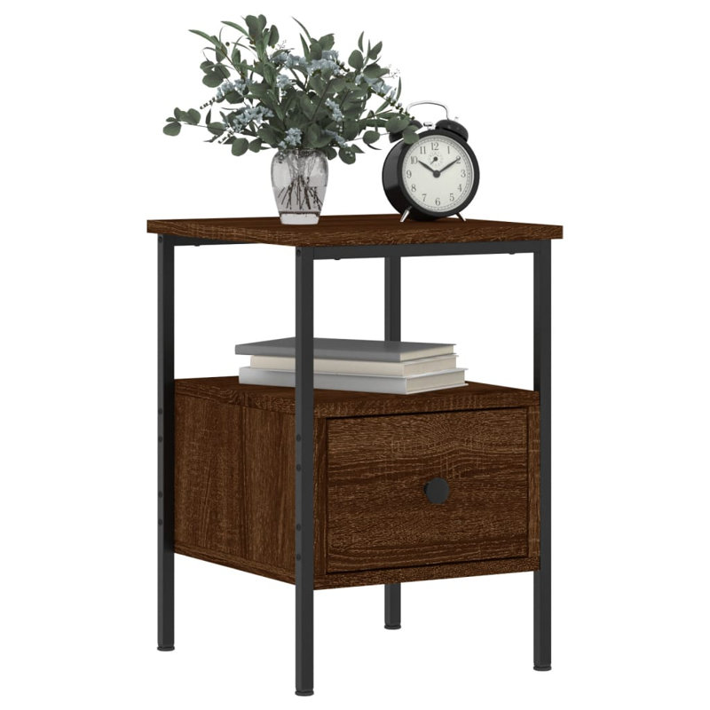 Montclaire Bedside Cabinets 2 pcs 34x36x50 cm Engineered Wood, Brown Oak, Individual