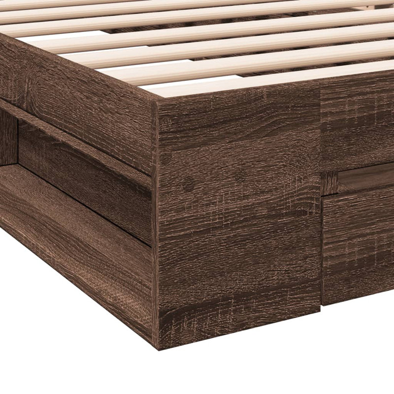 Obyrne Bed, Brown Oak, 75 x 190cm