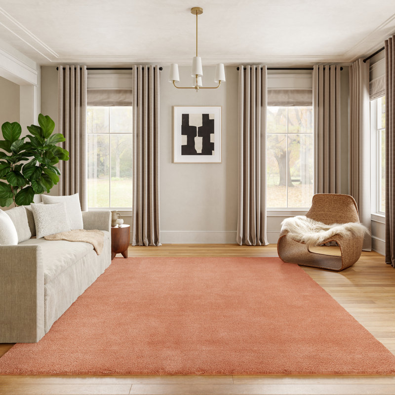 Tapis en mélange de laine tacheté Lahjar, Rectangle 7 pi 6 po x 9 pi 6 po