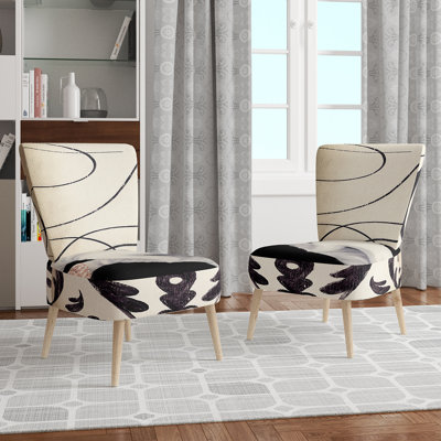 Chaise d'appoint en velours rembourrée à motif floral - Chaise d'appoint moderne à motif floral