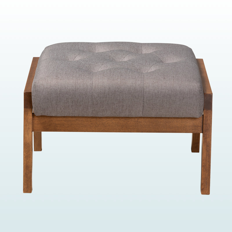 Repose-pieds en tissu gris Finesse Mid-Century