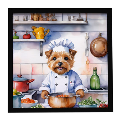 Norfolk Terrier The Chef Framed Metal Print