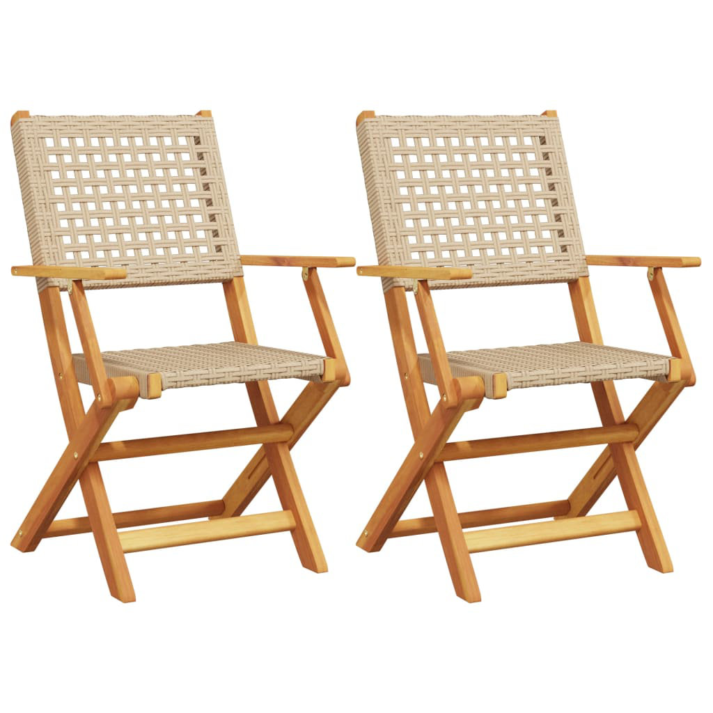 22-3 Wicker/Rattan Garden Chair With Cushion Folding Chair Set