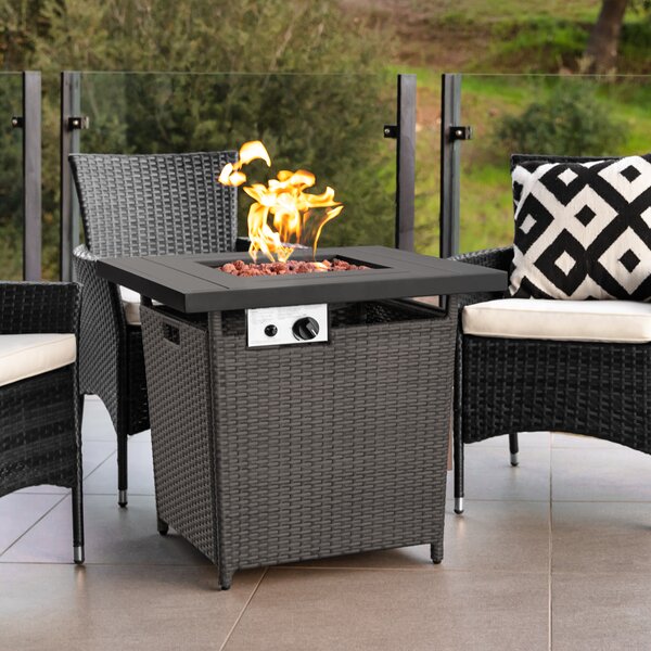 Latitude Run® Eliannah Polyresin Propane Fire Pit Table & Reviews | Wayfair