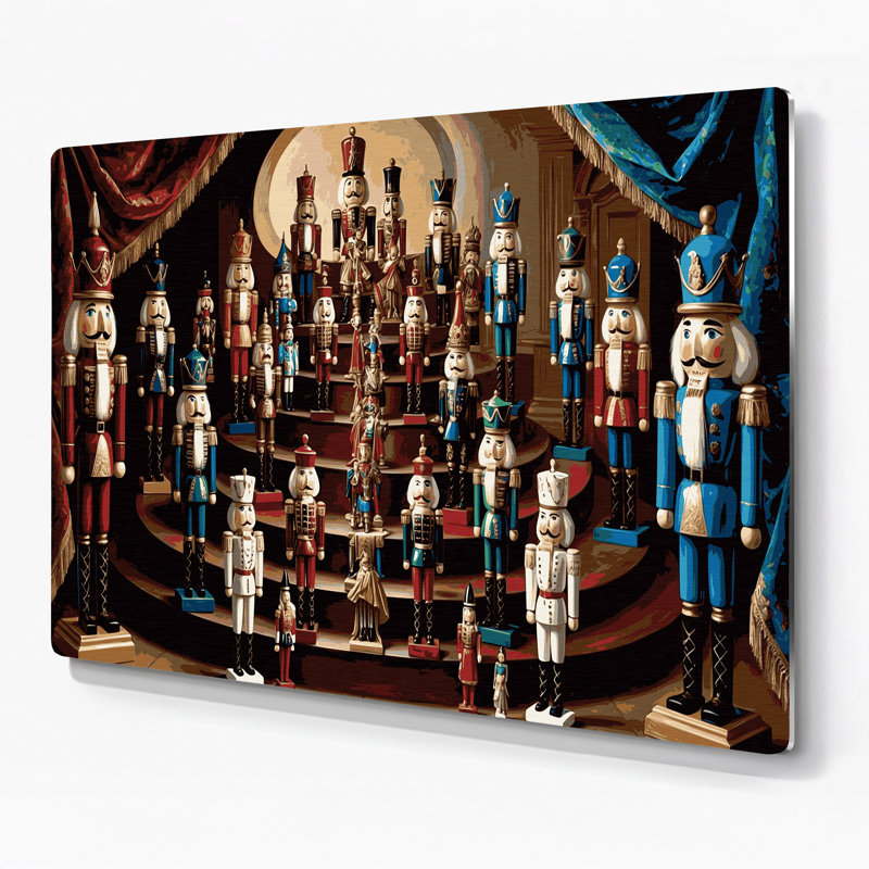 Christmas Nutcracker collection display Black Metal Wall Art, 11" H x 14" W