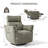 Dual Motor Swivel Glider Nursery Power Recliner With Adjustable Headrest, Rocking Recliner With Side Pockets And USB Charge-1792994624
