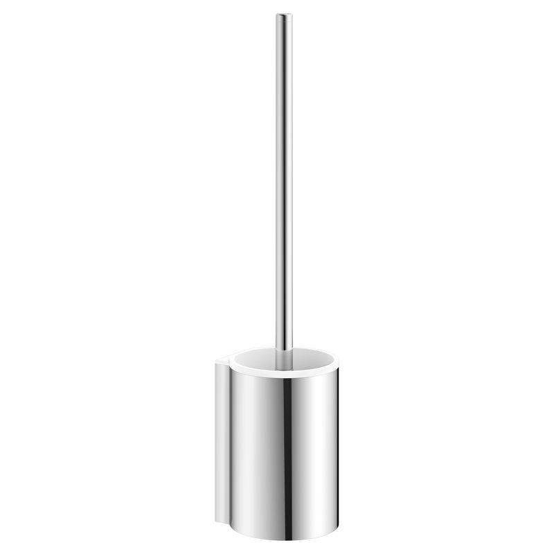 Plan Wall-Mounted Toilet Brush and Holder, White/Chrome