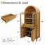 Grand garde-manger arqué cannelé en chêne de 71 po, rangement élégant avec porte vitrée, tiroir dissimulé et tablettes réglables pour la cuisine, le salon et la salle à manger